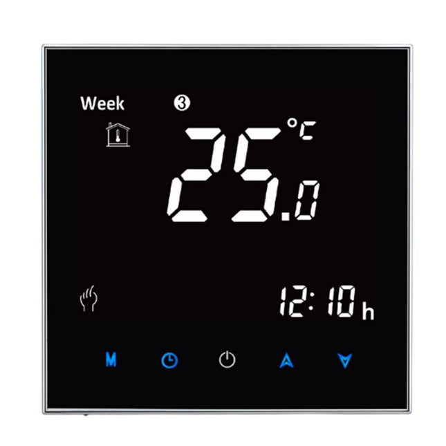 BHT-2001 3A Load Water Heating Type LCD Digital Heating Room Thermostat, Display Clock / Temperature / Time / Week / Heat etc.