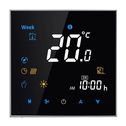 BHT-3001 16A Load Electronic Heating Type LCD Digital Heating Room Thermostat with Sensor, Display Clock / Temperature  / Time / Week / Heat etc., BHT-3001 16A (Black), BHT-3001 16A (White)