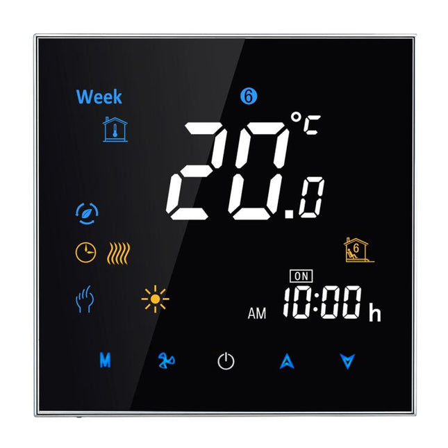 BHT-3001 16A Load Electronic Heating Type LCD Digital Heating Room Thermostat with Sensor, Display Clock / Temperature  / Time / Week / Heat etc., BHT-3001 16A (Black), BHT-3001 16A (White)