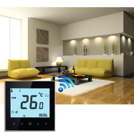 BHT-1000-GB-WIFI 16A Load Electronic Heating Type Touch LCD Digital WiFi Heating Room Thermostat with Sensor, Display Clock / Temperature / Periods / Time / Week / Heat etc., BHT-1000 16A (Black), BHT-1000 16A (White)