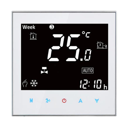 BAC-2000 Central Air Conditioning Type Touch LCD Digital 2-pipe Fan Coil Unit Room Thermostat, Display Fan Speed / Clock / Temperature  / Time / Week / Heat etc.
