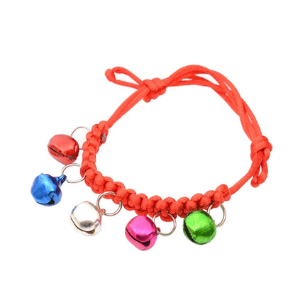 10 PCS Hand-Woven Adjustable Pet Bell Collars, Adjustable Perimeter: 18-32cm, Random Color Delivery