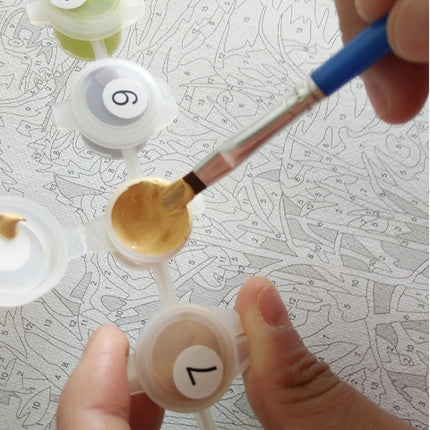 DIY Creative Paint By Numbers Oil Painting Lion Couple Art Painting without Framework, Size: 40*50 cm, Lion Couple Art Painting