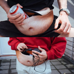 Creative Funny Anti-harassment Artificial Belly Shape Outdoor Bags, Multifunctional Portable Unisex Sports Belly Waist Bag