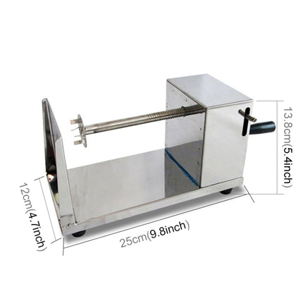 Stainless Steel Manual Spiral Tornado Tower Hand Shake Potato Rotary Chips Twister Slicer Cutter, Hand Shake