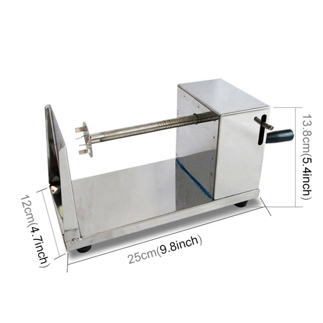 Stainless Steel Manual Spiral Tornado Tower Hand Shake Potato Rotary Chips Twister Slicer Cutter