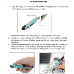 2.4GHz Innovative Pen-style Handheld Wireless Smart Mouse for PC Laptop, Red, Blue, Grey