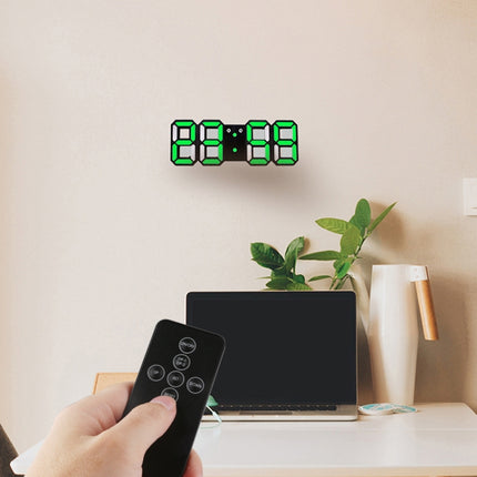 Modern 3D LED Sound Control Colorful Digital Alarm Clock Adjust Brightness Electronic Wall Glowing Hanging Clock with Remote Control