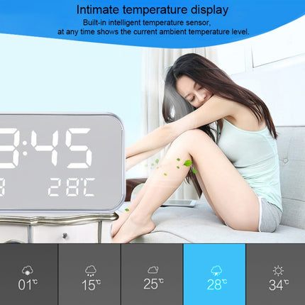 Multi-functional Large Screen LED Digital Music Alarm Clock with Time / Week / Temperature / Calendar Display & Remote Control, DC 5V