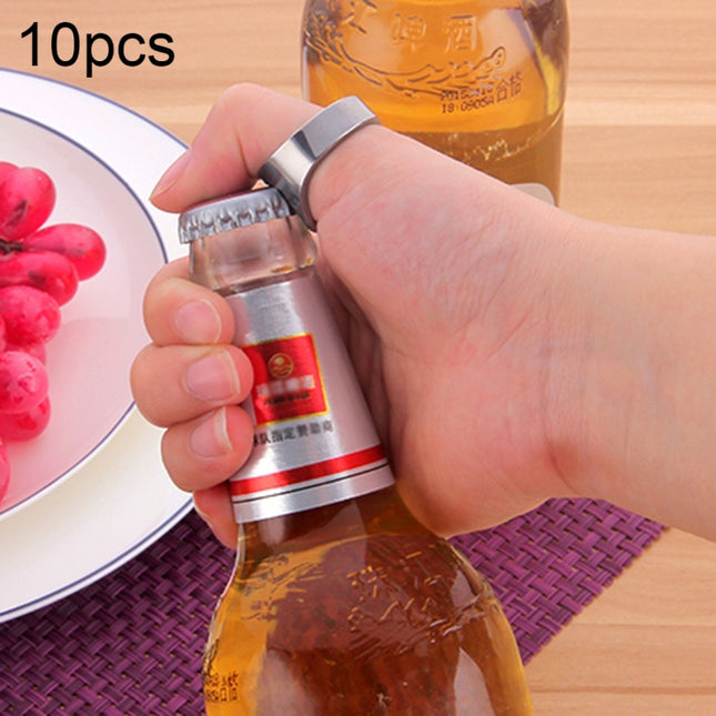10pcs Ring Style Metal Beer Bottle & Can Opener, Inner Diameter: 2.2cm