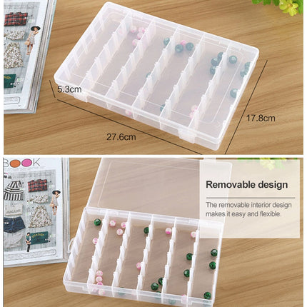 Plastic Organizer Container Storage Box Removable Grid Compartment for Jewelry Earring Fishing Hook Small Accessories, Size: Large, 36 Slots, 36 Slots