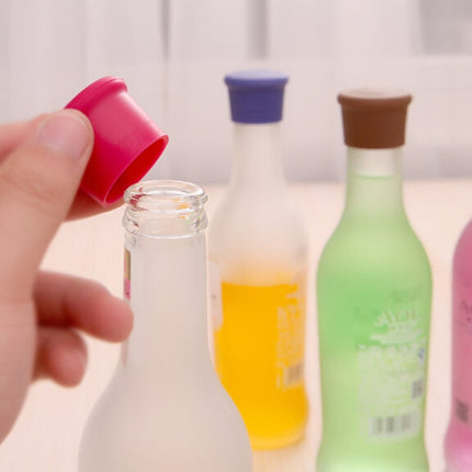 10 PCS Candy Color Silicone Wine Beer Condiments Bottle Stopper Random Color Delivery, 10 PCS Candy Color