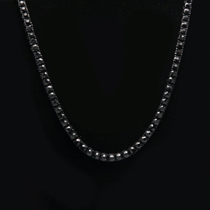 Mens Hip Hop Punk 1 Row Crystal Inlaid Alloy Necklace Chain, Size: 20 inch