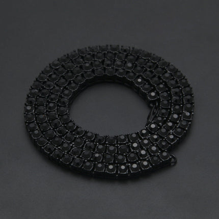 Mens Hip Hop Punk 1 Row Crystal Inlaid Alloy Necklace Chain, Size: 20 inch