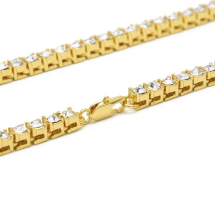 Mens Hip Hop Punk 1 Row Crystal Inlaid Alloy Necklace Chain, Size: 20 inch, Size: 20 inch