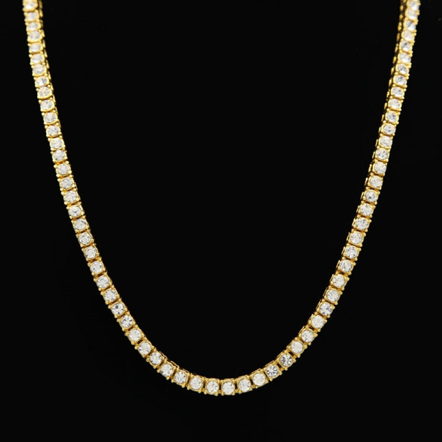 Mens Hip Hop Punk 1 Row Crystal Inlaid Alloy Necklace Chain, Size: 20 inch, Size: 20 inch