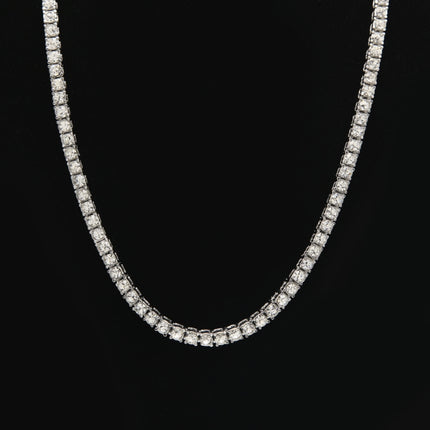 Mens Hip Hop Punk 1 Row Crystal Inlaid Alloy Necklace Chain, Size: 20 inch