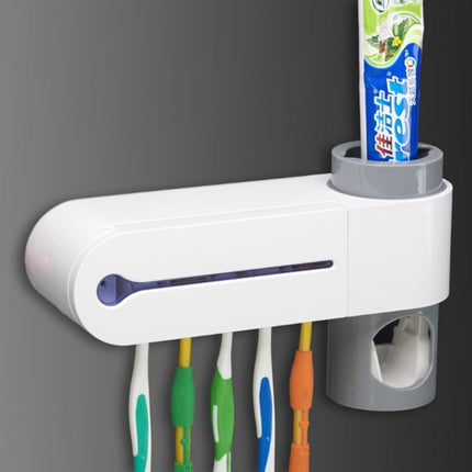 Automatic Toothpaste Dispenser Dental UV Ultraviolet Toothbrush Sterilizer Storage Holder