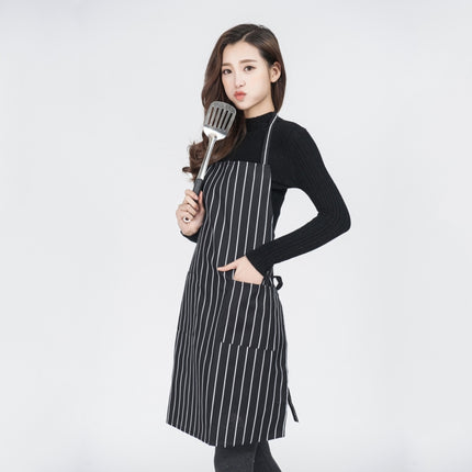Black and White Stripes Unisex Chef Waiter Barista Aprons Work Aprons, Black and White Stripes Apron