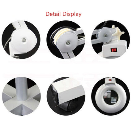 5X Foldable Swing Arm Desk Table Mount Magnifier with Lamp Light for Facial Tattoo Eyebrow Nail Salon Beauty, Cool White Light
