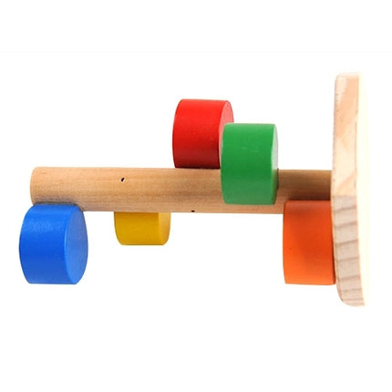 Pet Natural Wood Hamster Colorful Scaling Step Ladder Platform Toy for Small Pets