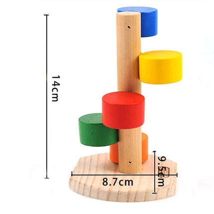 Pet Natural Wood Hamster Colorful Scaling Step Ladder Platform Toy for Small Pets