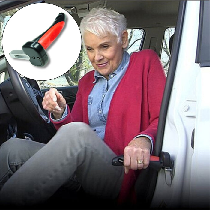 Car Cane Handle Portable Mobility Aid Flashlight Belt Cutter Glass Breaker Emergency Escape Tools, 566