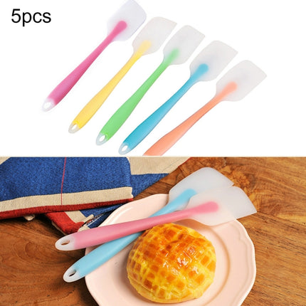 5 PCS Baking Tool Translucent Integrated High Temperature Resistance Cream Silicone Scraper Cake Spatula, Random Color Delivery