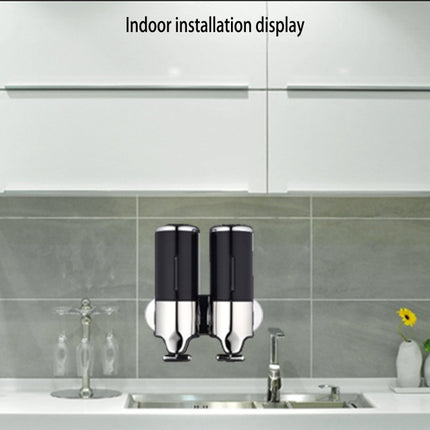 Dual Hotel Shower Manual Dispenser Wall Mounted Washing Liquid Shampoo Soap Bottle, Capacity: 1000ml, 1000ml/Black, 1000ml/Gold, 1000ml/Transparent, 1000ml/White, 1000ml/Dark Red, 1000ml/Silver