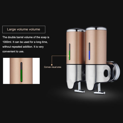 Dual Hotel Shower Manual Dispenser Wall Mounted Washing Liquid Shampoo Soap Bottle, Capacity: 1000ml, 1000ml/Gold, 1000ml/Transparent, 1000ml/White, 1000ml/Dark Red, 1000ml/Silver, 1000ml/Black