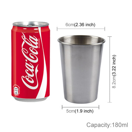 180ml Single Wall Electropolished Stainless Steel Brief Wine Cup(Silver), 180ml