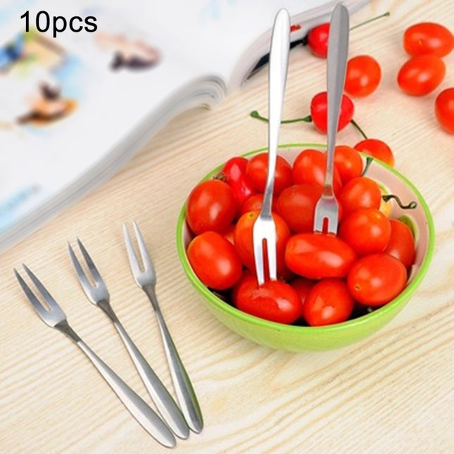 10 PCS Stainless Steel Fruit Fork Creative Environmental Small Fruit Prong, 10 PCS Fruit Fork