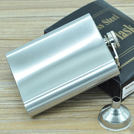 196mL (7oz) Outdoor Sports Handy Home Travel Wild Stainless Steel Portable Hip Flask(with Small Funnel)(Silver 196mL (7oz)), 196mL (7oz)