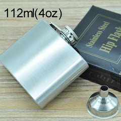 112mL (4oz) Outdoor Sports Handy Home Travel Wild Stainless Steel Portable Hip Flask(with Small Funnel)(Silver 112mL (4oz)), 112mL (4oz)