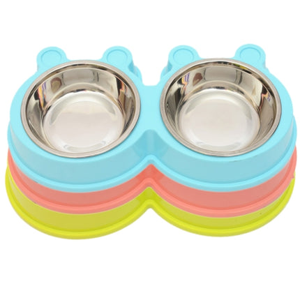 2 in 1 Stainless Steel  Bowls, Anti-slippery Mat Cartoon Shape Detachable Pets Bowls, Random Color Delivery, 2 in 1 Cartoon Shape Pets Bowls