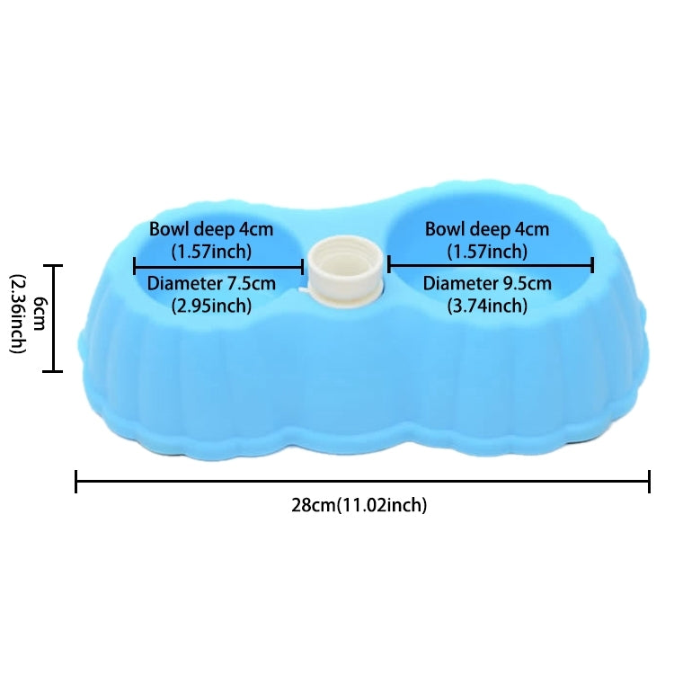 Pumpkin Shape Dog Cat Food Dish + Drinking Water Double Bowls with Automatic Water Dispenser, Size: S