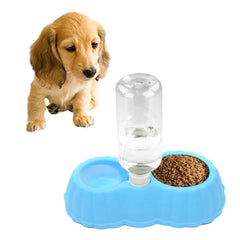 Pumpkin Shape Dog Cat Food Dish + Drinking Water Double Bowls with Automatic Water Dispenser, Size: S