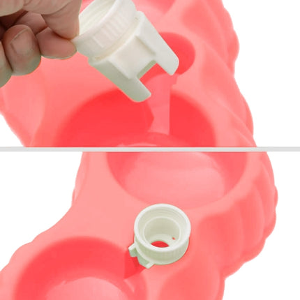 Pumpkin Shape Dog Cat Food Dish + Drinking Water Double Bowls with Automatic Water Dispenser, Size: S