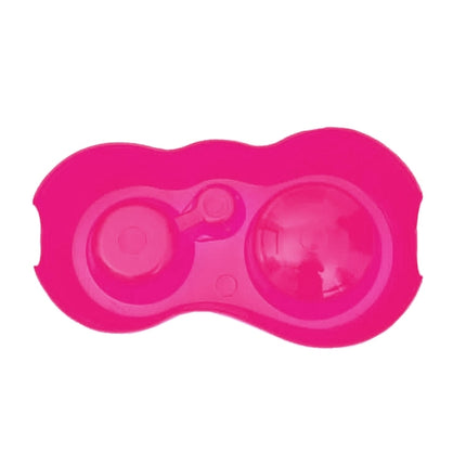 Dog Cat Food Dish + Drinking Water Double Bowls with Automatic Water Dispenser