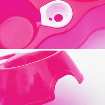 Dog Cat Food Dish + Drinking Water Double Bowls with Automatic Water Dispenser