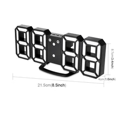 Multi-Function Large 3D LED Digital Wall Alarm Clock with Snooze Function, 12/24 Hours Display for Home, Kitchen, Office, DC 5V, CE Certificated