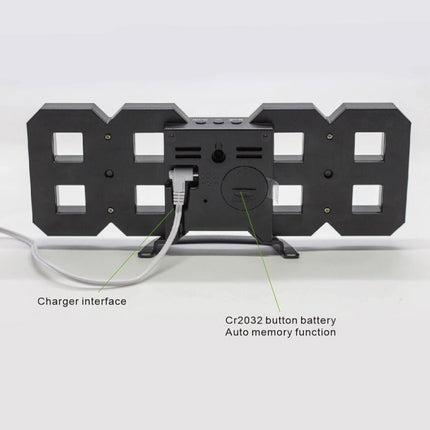 Multi-Function Large 3D LED Digital Wall Alarm Clock with Snooze Function, 12/24 Hours Display for Home, Kitchen, Office, DC 5V, CE Certificated