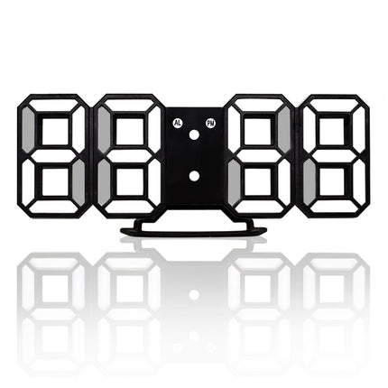Multi-Function Large 3D LED Digital Wall Alarm Clock with Snooze Function, 12/24 Hours Display for Home, Kitchen, Office, DC 5V, CE Certificated, Black Body White Characters, Black Body Blue Characters
