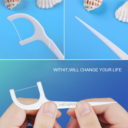 Fawnmum Ultra-fine Safety Flat Dental Floss Rod Toothpick Thread, 50pcs/Box