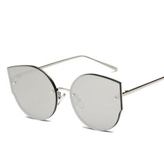 Rimless Flat Lenses Metal Frame UV400 Sunglasses for Women, HC2057A, HC2057B, HC2057C, HC2057D, HC2057E, HC2057F