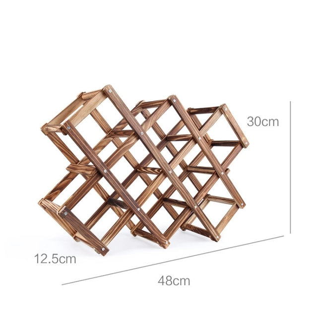 10 Bottles Racks Foldable Wine Stand Wooden Wine Holder Kitchen Bar Display Shelf, 10 Bottles