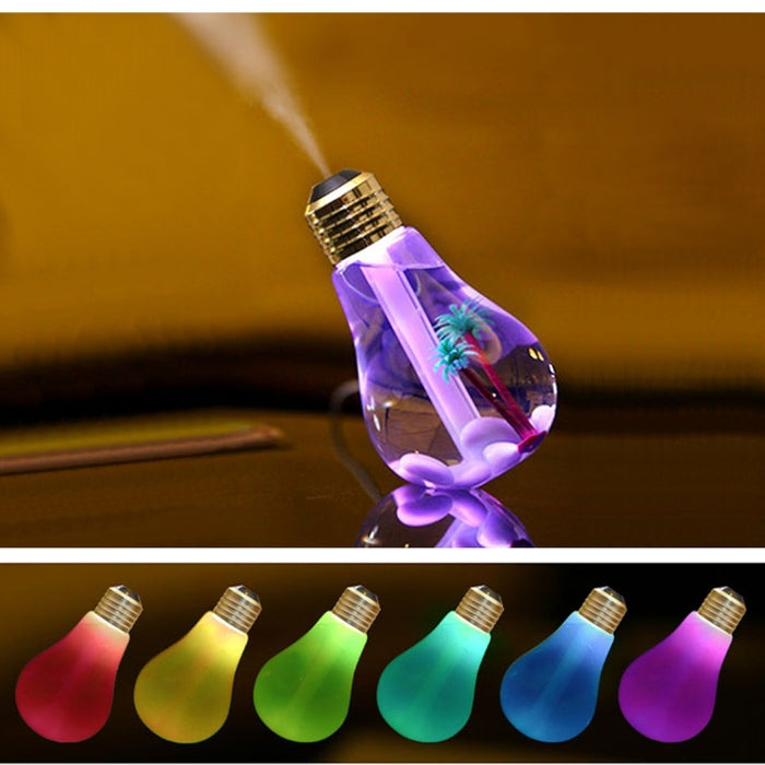 400ML Colorful Light Portable Bulb Shape Aromatherapy Air Purifier Humidifier for Home / Office / Car
