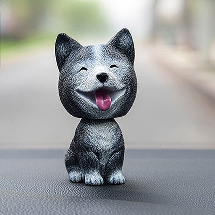 Shaking Head Dog Car Ornaments Resins Lovely Cartoon Dog New Year Gifts with Double-sided Adhesive Tape, Bulldog Cartoon Dog, Husky Dog Cartoon Dog, Corgi Dog Cartoon Dog, White Teddy Cartoon Dog, Brown Teddy Cartoon Dog, Yellow Teddy Cartoon Dog      ...