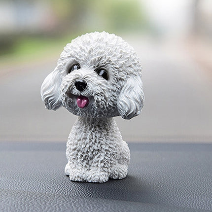 Shaking Head Dog Car Ornaments Resins Lovely Cartoon Dog New Year Gifts with Double-sided Adhesive Tape, Bulldog Cartoon Dog, Husky Dog Cartoon Dog, Corgi Dog Cartoon Dog, White Teddy Cartoon Dog, Brown Teddy Cartoon Dog, Yellow Teddy Cartoon Dog      ...