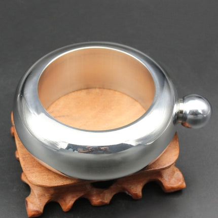 Fashion Creative 100ML Thickened Stainless Steel Bracelet Jug  3.5 Oz, Silver